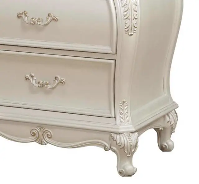 Alt view image 3 of 4 - Chantelle Pearl White Finish Nightstand W/Granite Top
