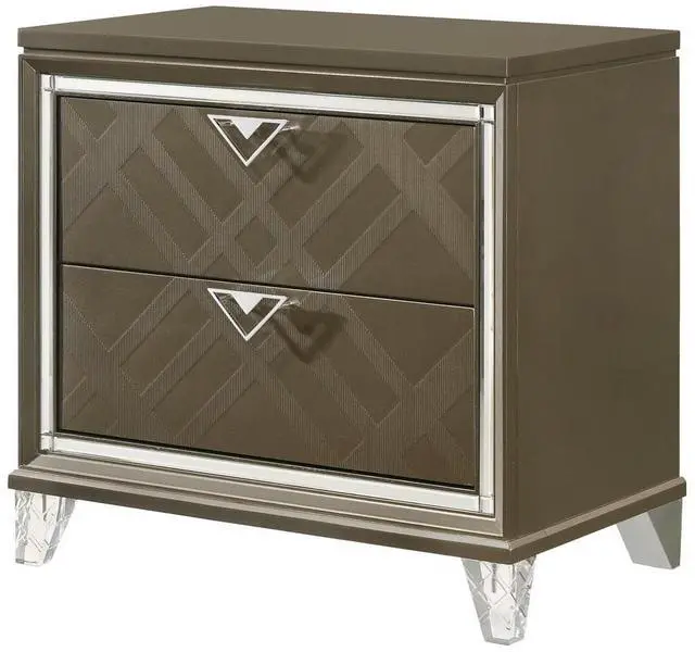 Main image of Skylar Dark Champagne Finish Nightstand