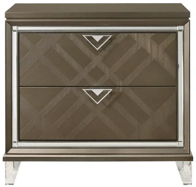 Alt view image 5 of 6 - Skylar Dark Champagne Finish Nightstand