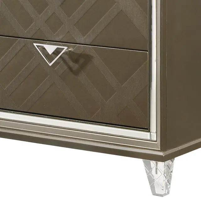 Alt view image 4 of 6 - Skylar Dark Champagne Finish Nightstand