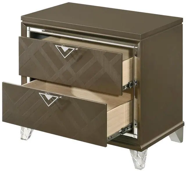 Alt view image 6 of 6 - Skylar Dark Champagne Finish Nightstand