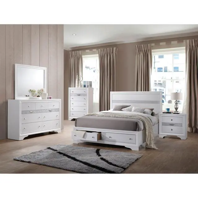 Alt view image 2 of 7 - Naima White Finish Nightstand