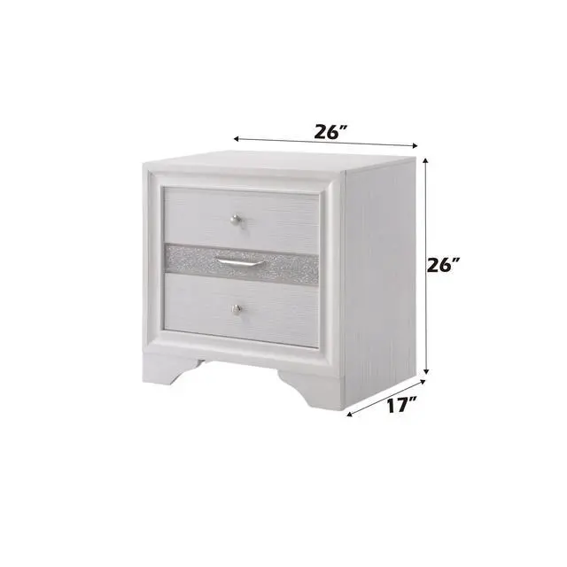 Alt view image 3 of 7 - Naima White Finish Nightstand