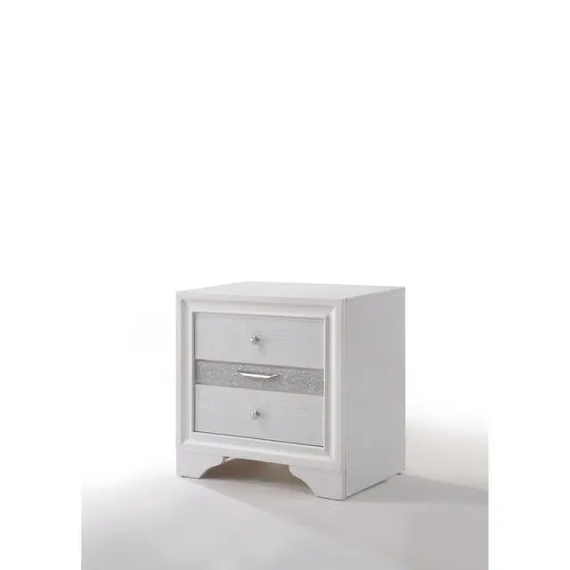 Alt view image 4 of 7 - Naima White Finish Nightstand