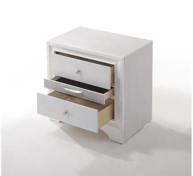 Alt view image 6 of 7 - Naima White Finish Nightstand