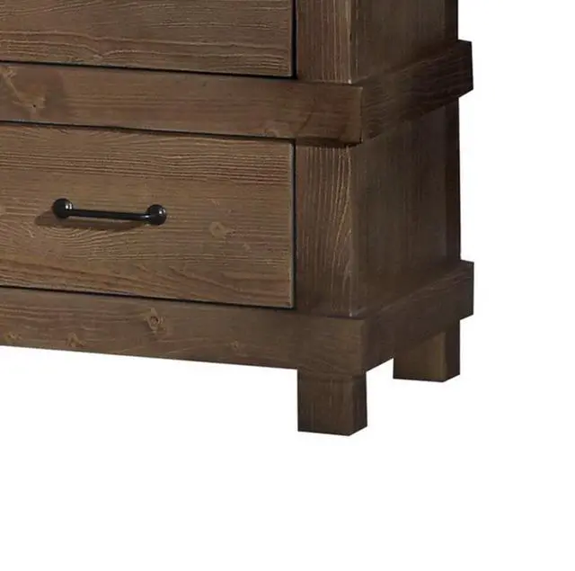 Alt view image 3 of 5 - Adams Antique Oak Finish Nightstand