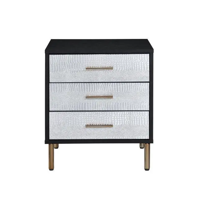 Alt view image 2 of 7 - Myles Black, Silver & Gold Finish Nightstand
