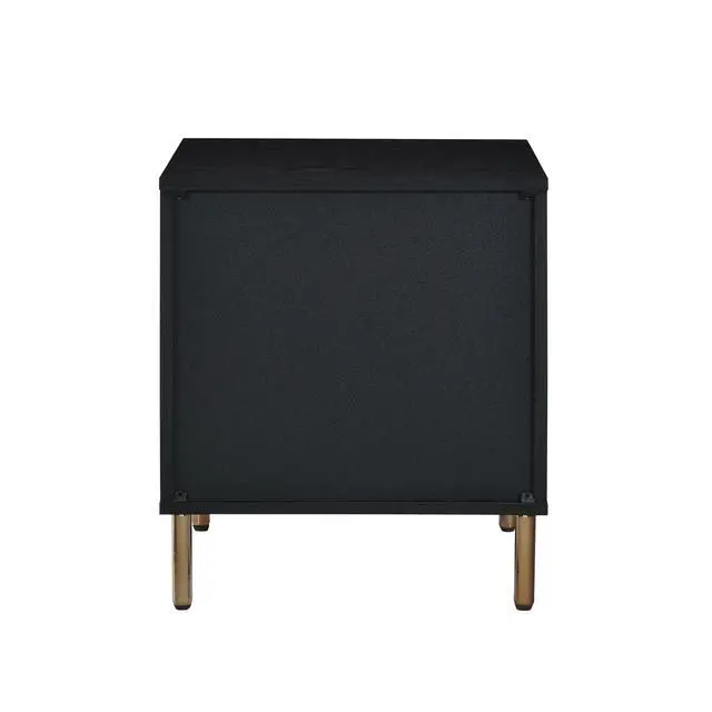Alt view image 5 of 7 - Myles Black, Silver & Gold Finish Nightstand