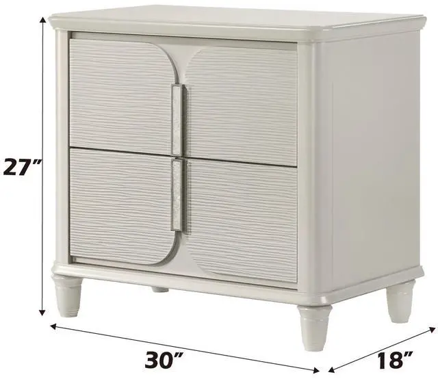 Alt view image 2 of 6 - Laveda Pearl White Finish Nightstand
