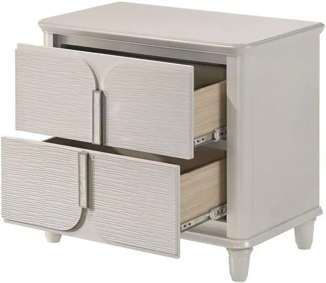 Alt view image 5 of 6 - Laveda Pearl White Finish Nightstand