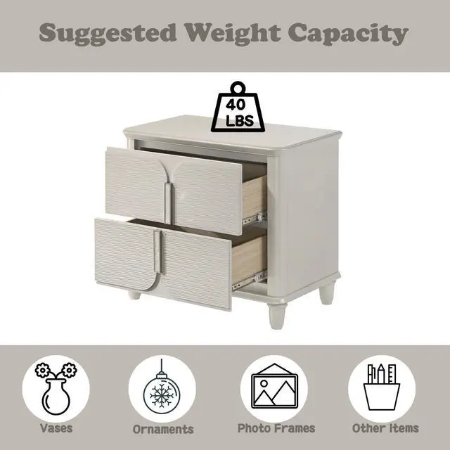 Alt view image 4 of 6 - Laveda Pearl White Finish Nightstand