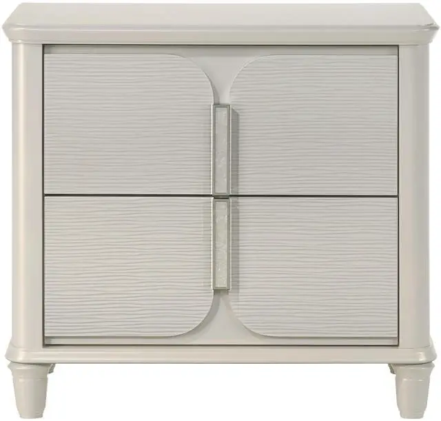 Alt view image 3 of 6 - Laveda Pearl White Finish Nightstand