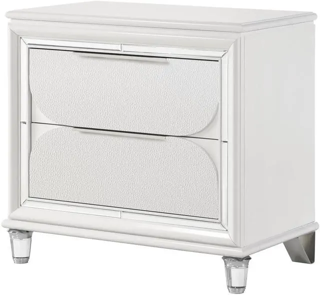 Main image of Tarian Pearl White Finish Nightstand