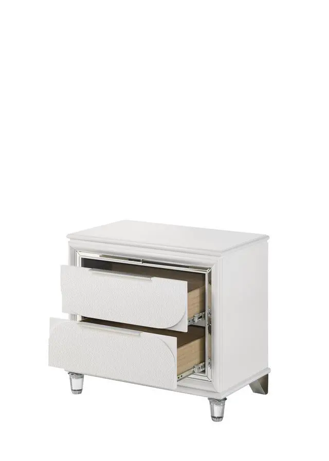 Alt view image 4 of 7 - Tarian Pearl White Finish Nightstand
