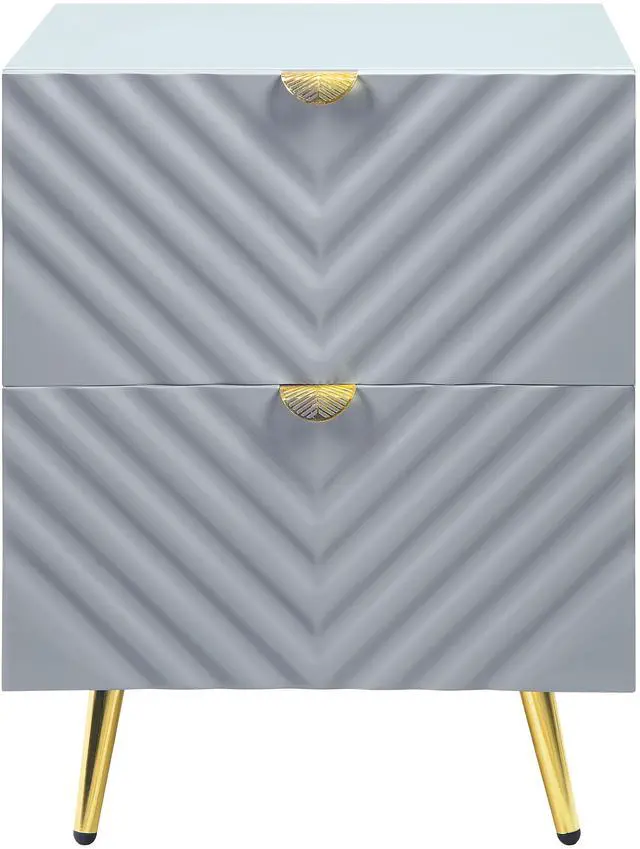 Main image of Gaines Gray High Gloss Finish Nightstand