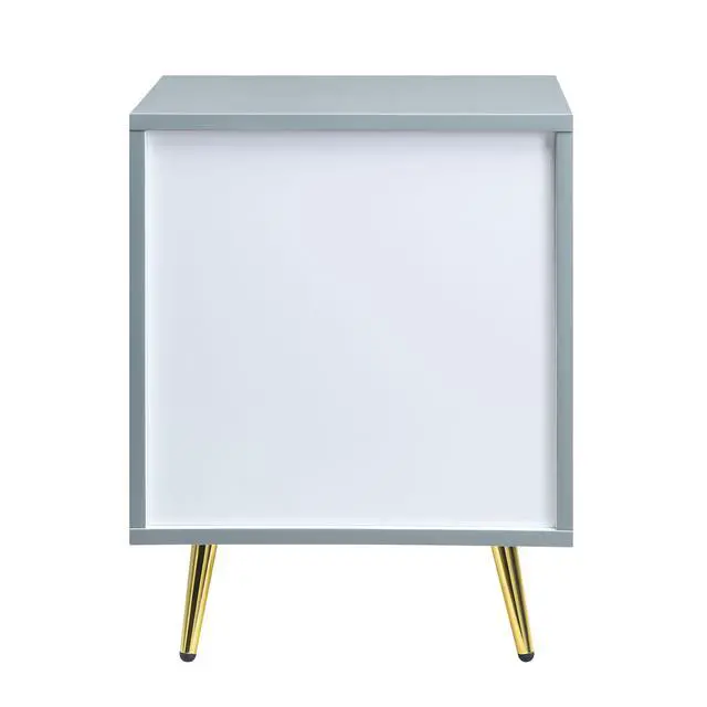 Alt view image 6 of 7 - Gaines Gray High Gloss Finish Nightstand