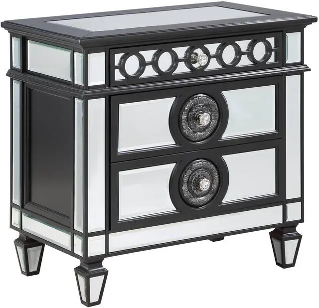 Main image of Varian Ii Mirrored, Black & Sliver Finish Nightstand