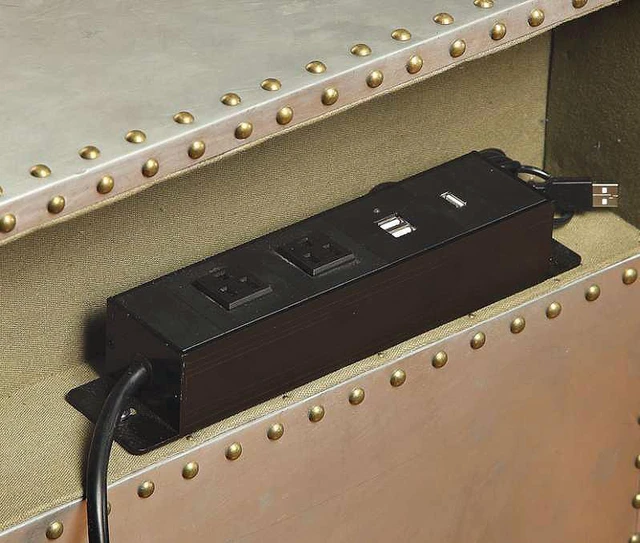 Alt view image 3 of 4 - Brancaster Aluminum Nightstand W/Usb