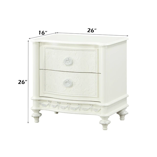 Alt view image 4 of 7 - Dorothy Ivory Finish Nightstand W/2 Drawers