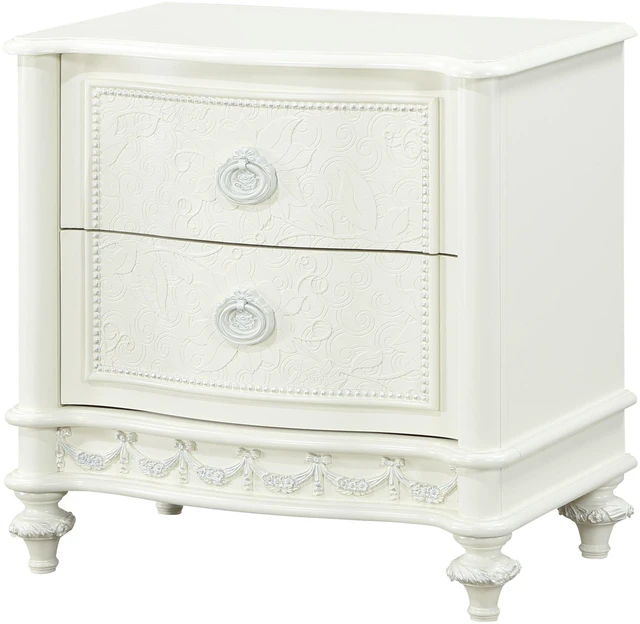 Alt view image 7 of 7 - Dorothy Ivory Finish Nightstand W/2 Drawers