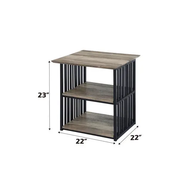 Alt view image 3 of 5 - Zudora Antique Oak & Black Finish Nightstand