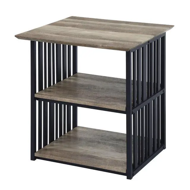 Alt view image 4 of 5 - Zudora Antique Oak & Black Finish Nightstand