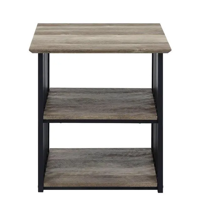 Alt view image 5 of 5 - Zudora Antique Oak & Black Finish Nightstand