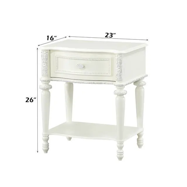 Alt view image 3 of 6 - Dorothy Ivory Finish Nightstand W/1 Drawer