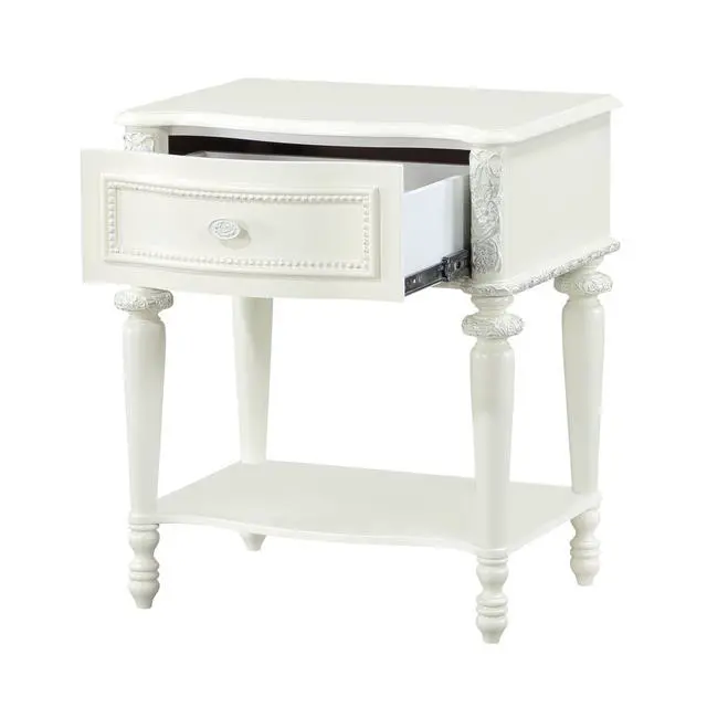 Alt view image 6 of 6 - Dorothy Ivory Finish Nightstand W/1 Drawer