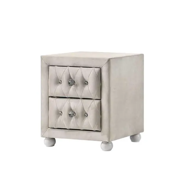 Alt view image 6 of 7 - Reggie Beige Fabric Nightstand