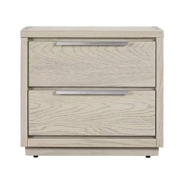 Alt view image 4 of 7 - Abbey 2 Drawer Nightstand In Gray Oak Wood