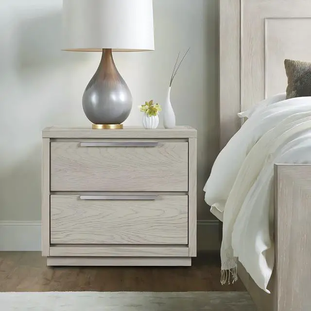 Main image of Abbey 2 Drawer Nightstand In Gray Oak Wood
