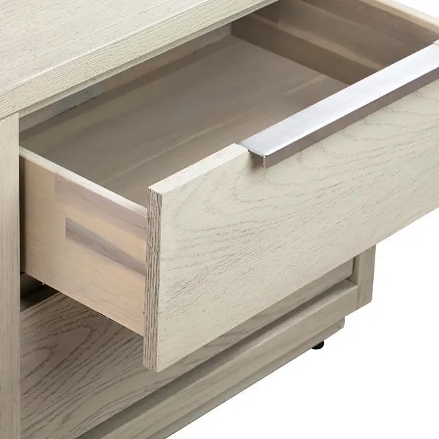 Alt view image 6 of 7 - Abbey 2 Drawer Nightstand In Gray Oak Wood