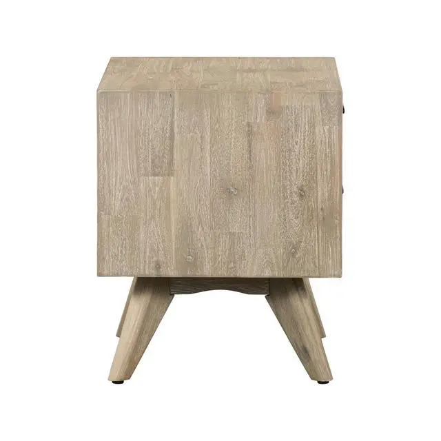 Alt view image 5 of 7 - Baly Acacia Mid-Century Gray 2 Drawer Night Stand