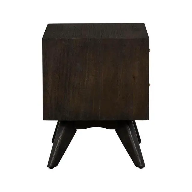 Alt view image 2 of 7 - Baly Acacia Mid-Century 2 Drawer Night Stand