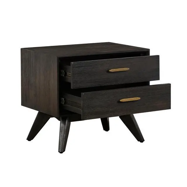 Alt view image 5 of 7 - Baly Acacia Mid-Century 2 Drawer Night Stand