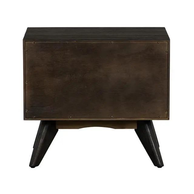 Alt view image 6 of 7 - Baly Acacia Mid-Century 2 Drawer Night Stand