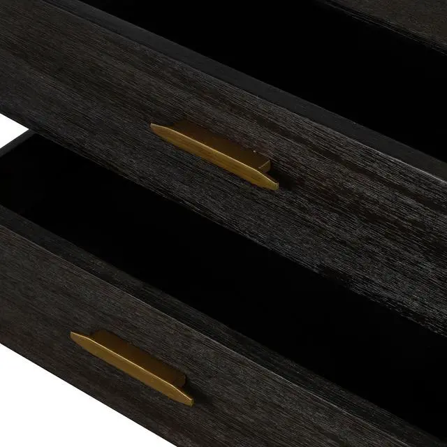 Alt view image 7 of 7 - Baly Acacia Mid-Century 2 Drawer Night Stand