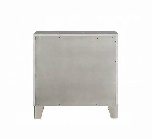 Alt view image 5 of 7 - Glam Style Bedroom Furniture 1Pc Nightstand With 2X Drawers Mirrored Front Champagne Finish