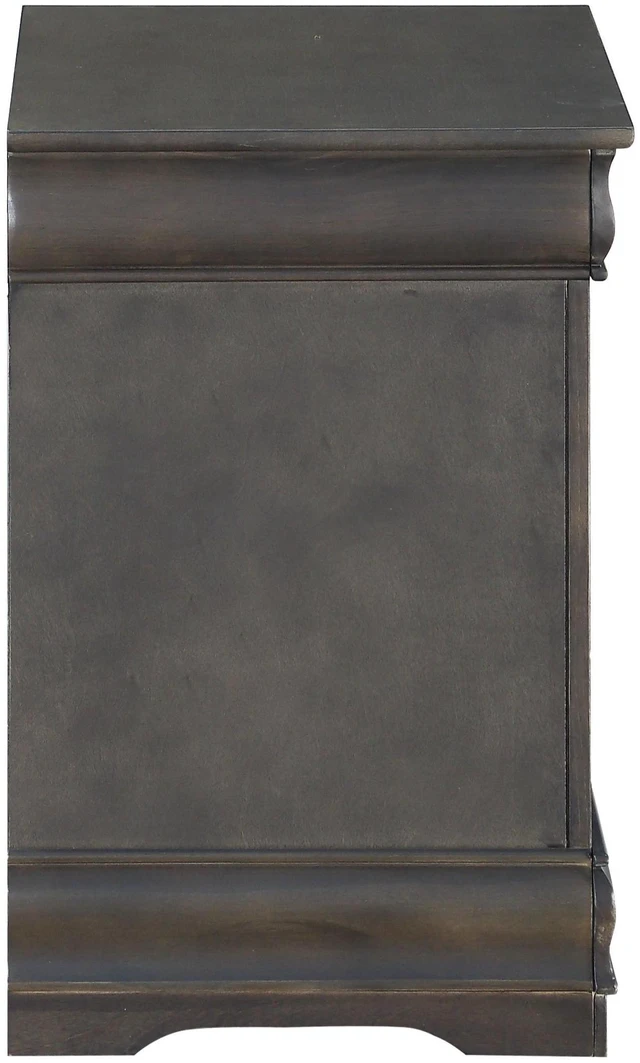 Alt view image 4 of 7 - 1Pc Traditional Classic Gray Finish 2-Drawers Nightstand Wooden Bedroom Furniture
