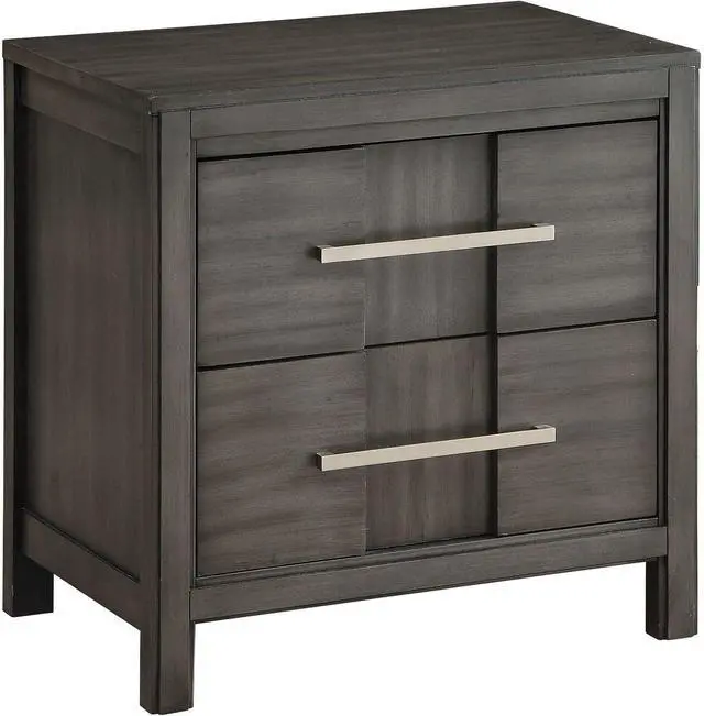 Alt view image 5 of 7 - Transitional 1Pc Nightstand Gray Color English Dovetail Drawer Construction Bedside Table Bedroom