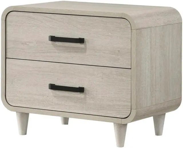 Main image of 1Pc Contemporary White Finish Ample Drawer Space Two Drawers Nightstand Storage Wooden Furniture Antique White Color