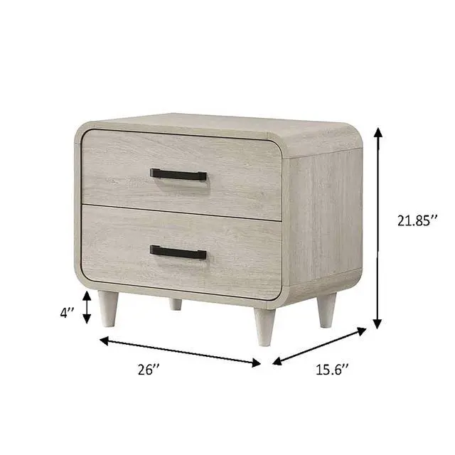Alt view image 3 of 6 - 1Pc Contemporary White Finish Ample Drawer Space Two Drawers Nightstand Storage Wooden Furniture Antique White Color