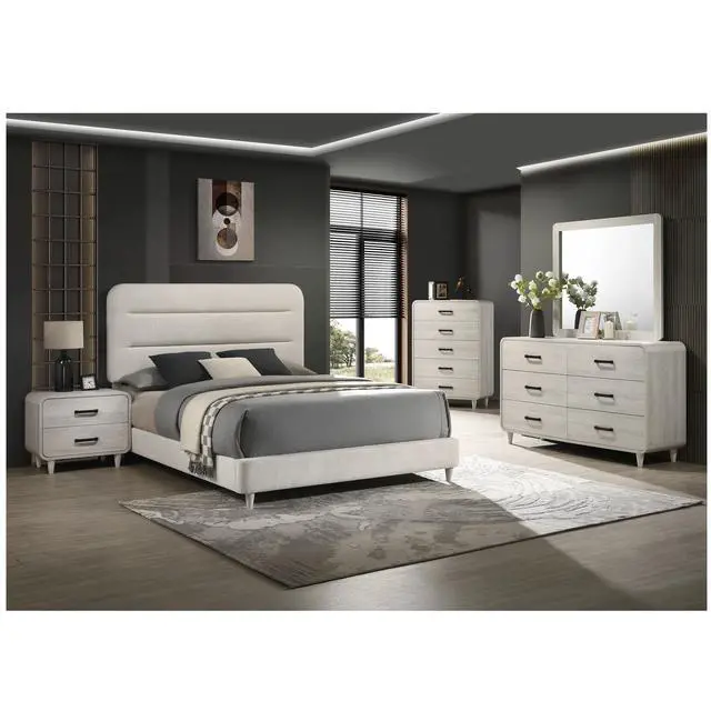Alt view image 6 of 6 - 1Pc Contemporary White Finish Ample Drawer Space Two Drawers Nightstand Storage Wooden Furniture Antique White Color