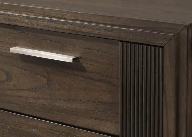 Alt view image 3 of 5 - 1Pc Contemporary 2-Drawer Nightstand Rich Wood Finish Rustic Charm Polished Hardware Wooden Furniture Brown