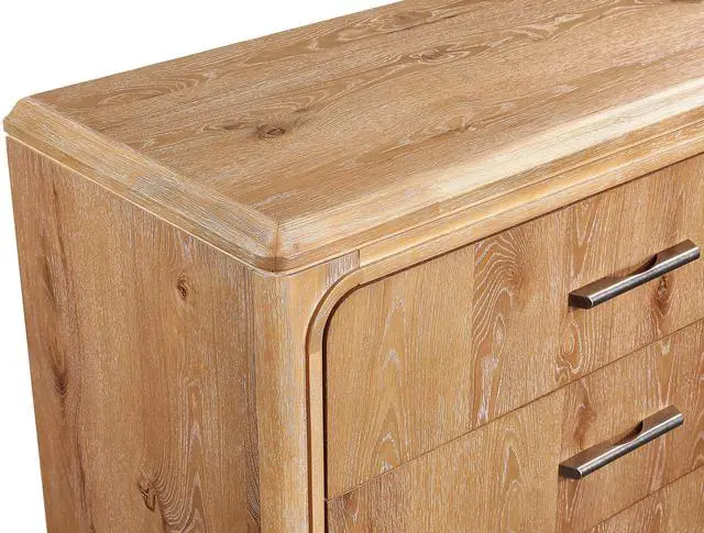 Alt view image 2 of 7 - 1Pc Natural Wood Finish Three Drawer Nightstand Wooden Bedroom Furniture