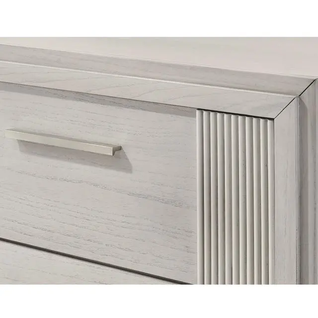 Alt view image 5 of 6 - 1Pc Contemporary 2-Drawer Nightstand Mist White Finish Wooden Furniture