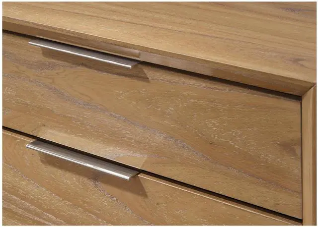 Alt view image 4 of 6 - 1Pc Contemporary 2-Drawer Nightstand Natural Wood Finish Wooden Furniture