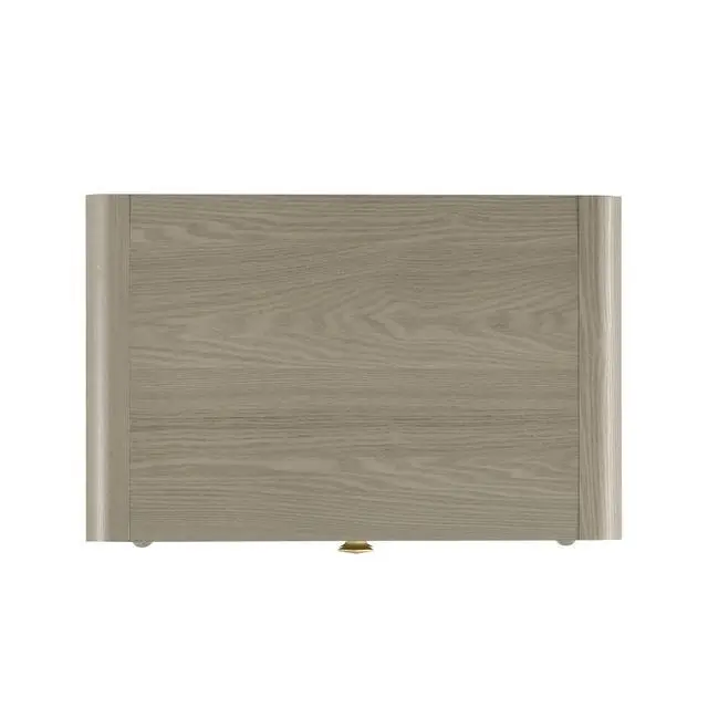 Alt view image 5 of 5 - Contemporary Style Nightstand Tapered Legs English Dovetail Drawer Metal Glides Gray Finish Bedroom Furniture