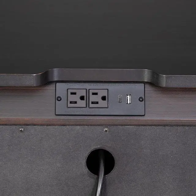 Alt view image 3 of 7 - Mid-Century Modern Style 1Pc Nightstand Silver Capped Legs Round Knobs Usb Charging Port Black Finish Bedroom Furniture